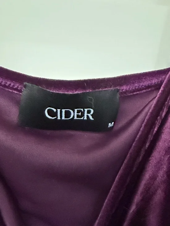 Cider Plum Velvet Ruched Long-Sleeve Mini Dress - Picture 5 of 5